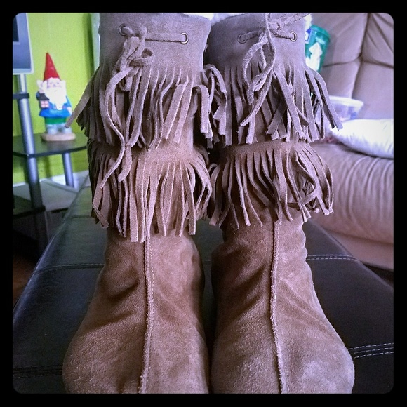 American Eagle Outfitters Shoes - American Eagle Leather Fringe Boots